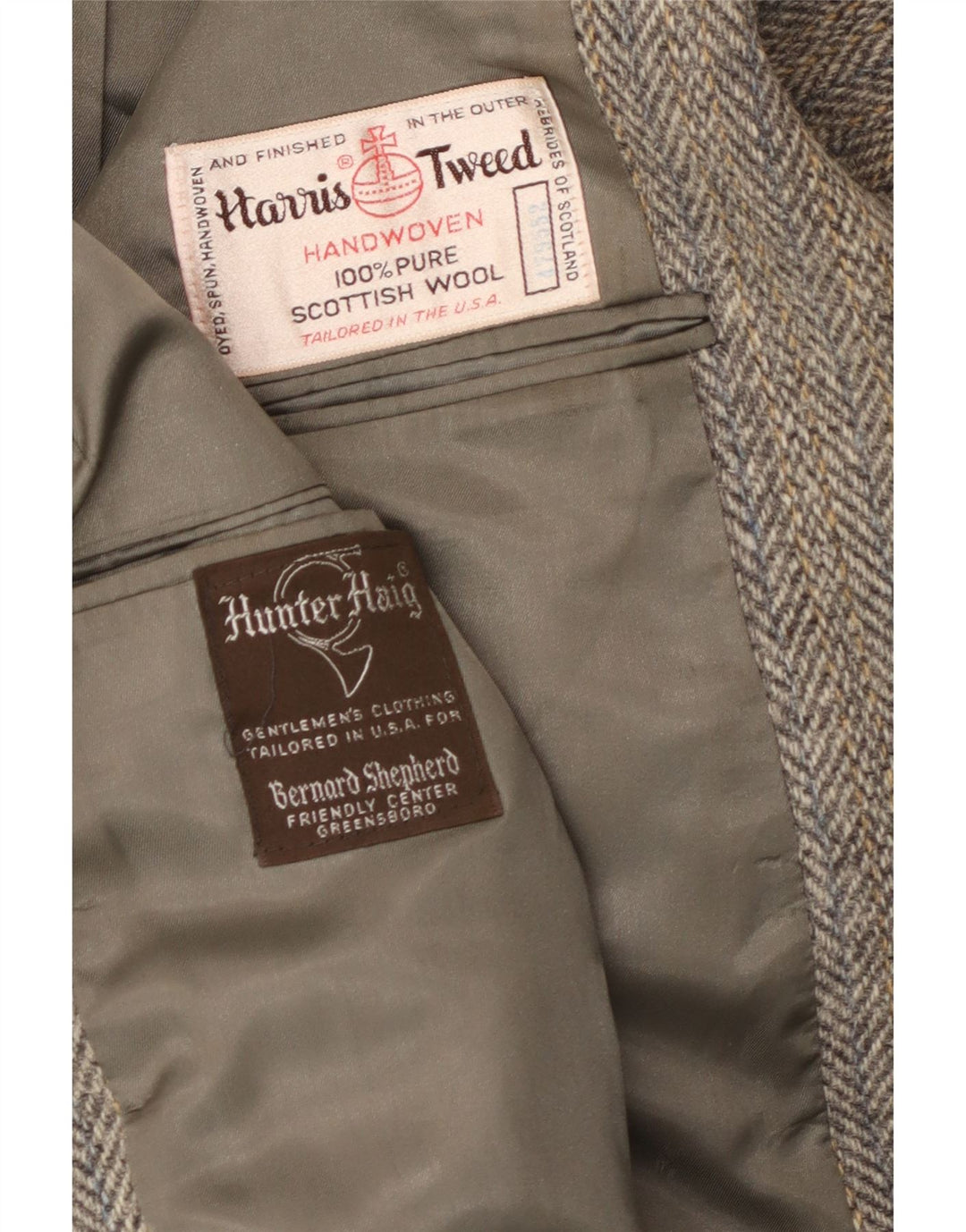 Jachetă pentru bărbați Hunter Haig Harris Tweed Blazer UK 38 Medium Gris Herringbone