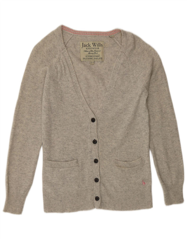 Pulover cardigan Jack Wills pentru femei UK 10 Lână gri mică