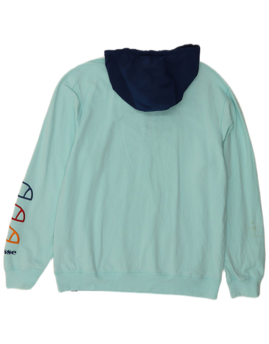 Pulover cu glugă cu grafic ELLESSE pentru bărbați XL, bumbac color-bloc turcoaz