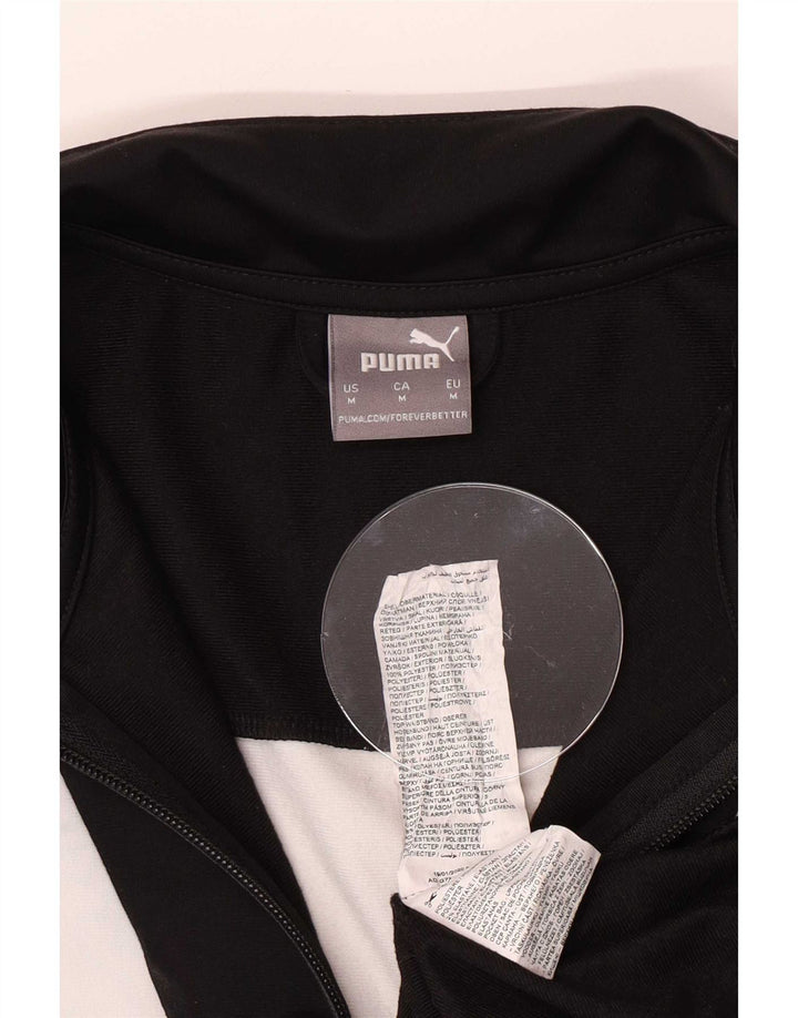 Jachetă de trening Puma pentru bărbați, poliester color bloc negru mediu