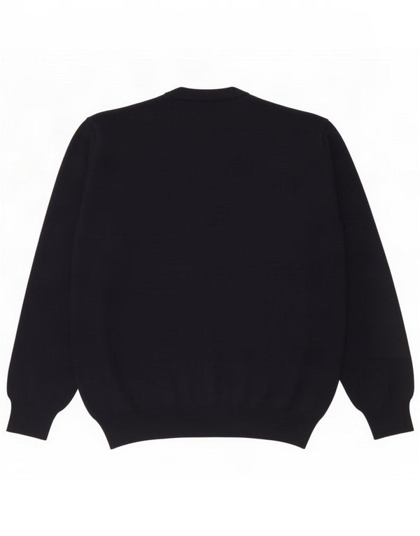 Navigare Mens Crew Neck Jumper Sweater Large Navy Blue Wool