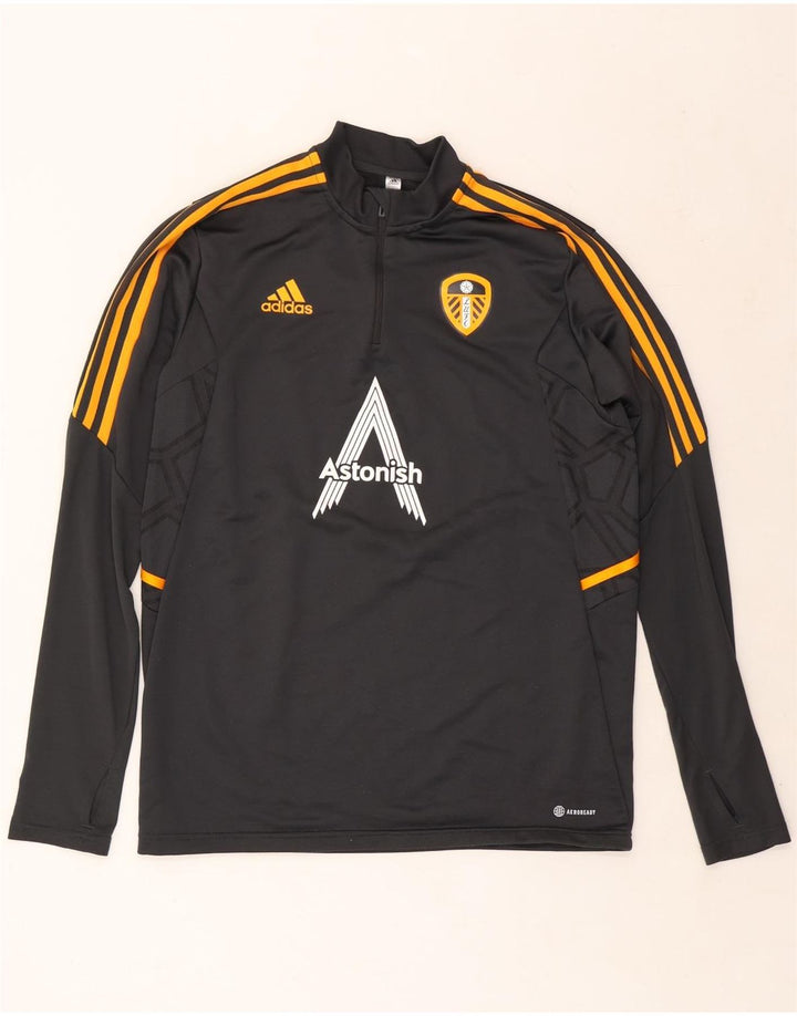 Top de trening cu pulover grafic Adidas Leeds United FC pentru bărbați, mare, gri