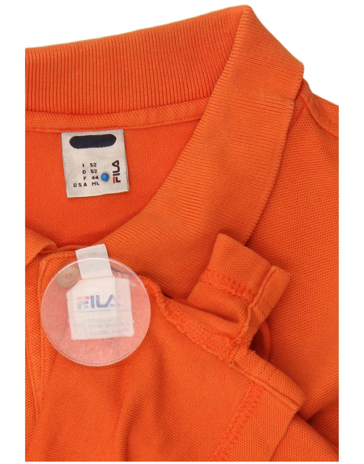 Tricou polo Fila pentru bărbați, bumbac portocaliu mediu