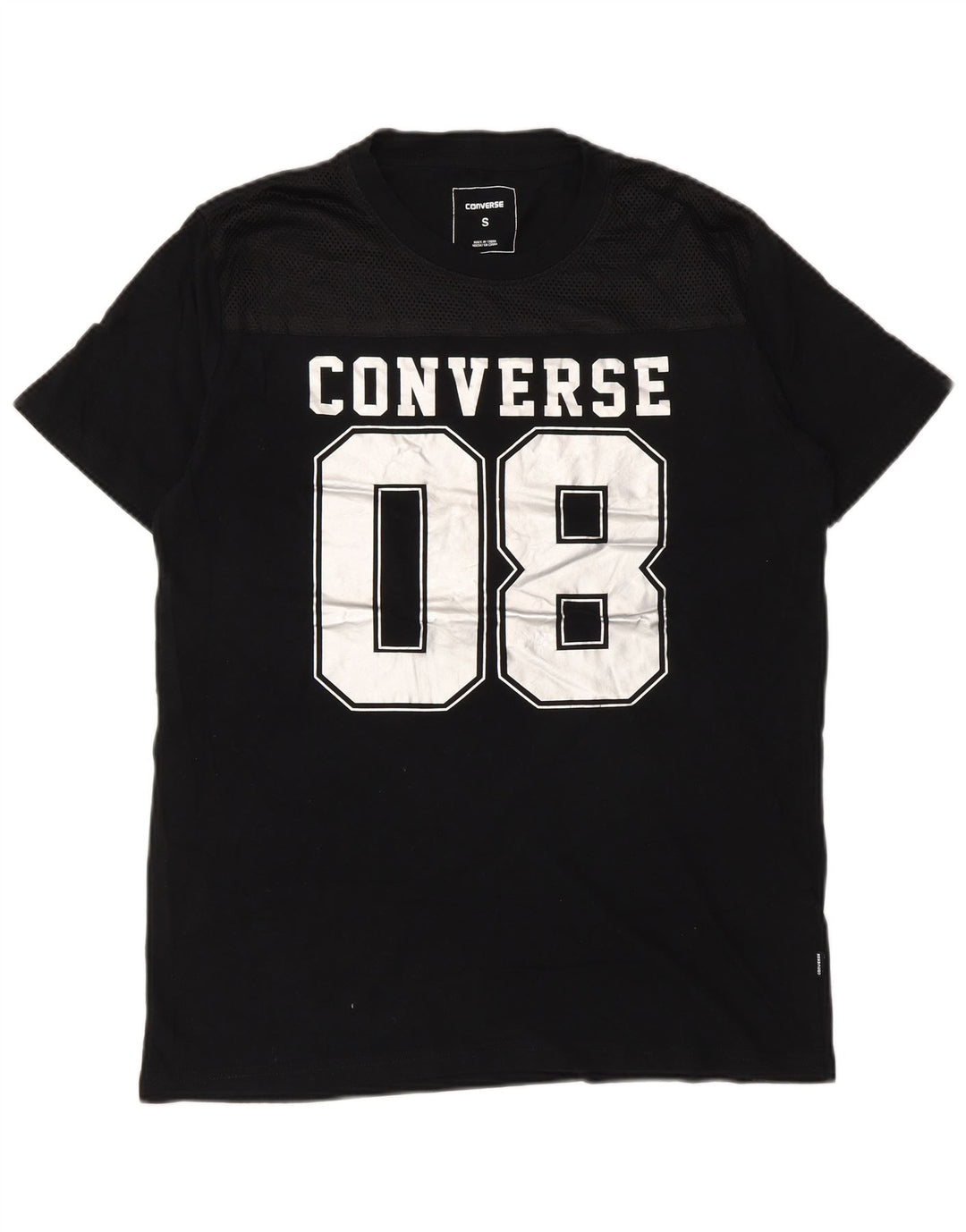 Tricou grafic Converse pentru bărbați Top mic, negru, bumbac