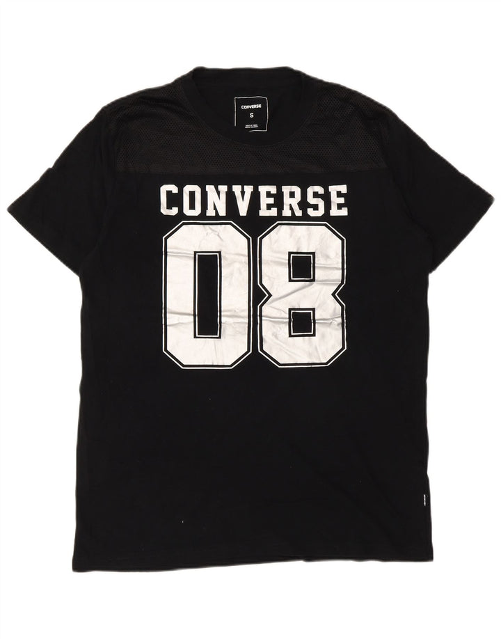 Tricou grafic Converse pentru bărbați Top mic, negru, bumbac