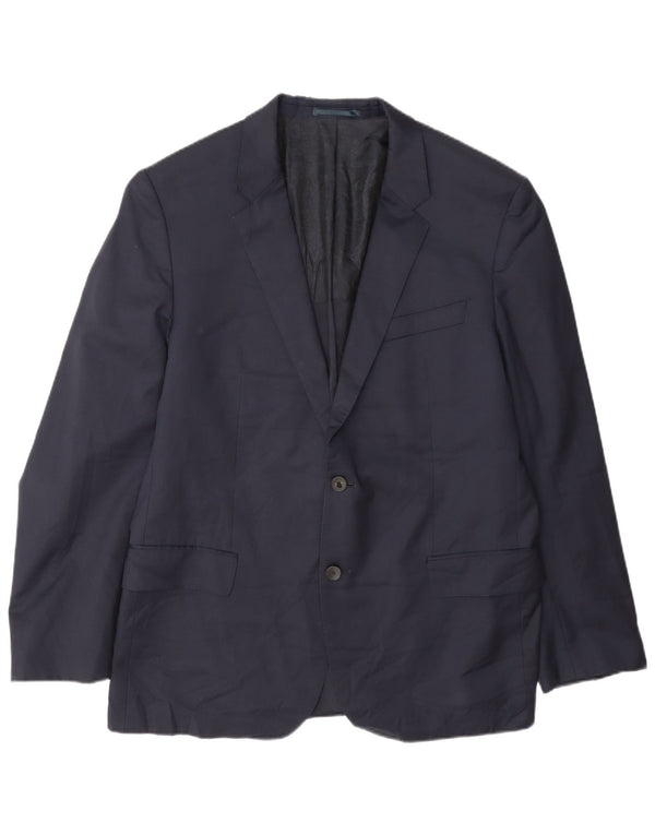 Blazer pentru bărbați Hugo Boss cu 2 nasturi EU 56 3XL Lână bleumarin