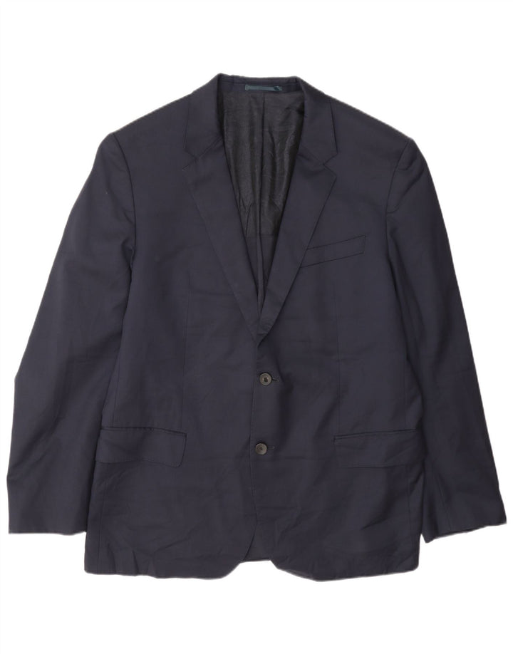 Blazer pentru bărbați Hugo Boss cu 2 nasturi EU 56 3XL Lână bleumarin