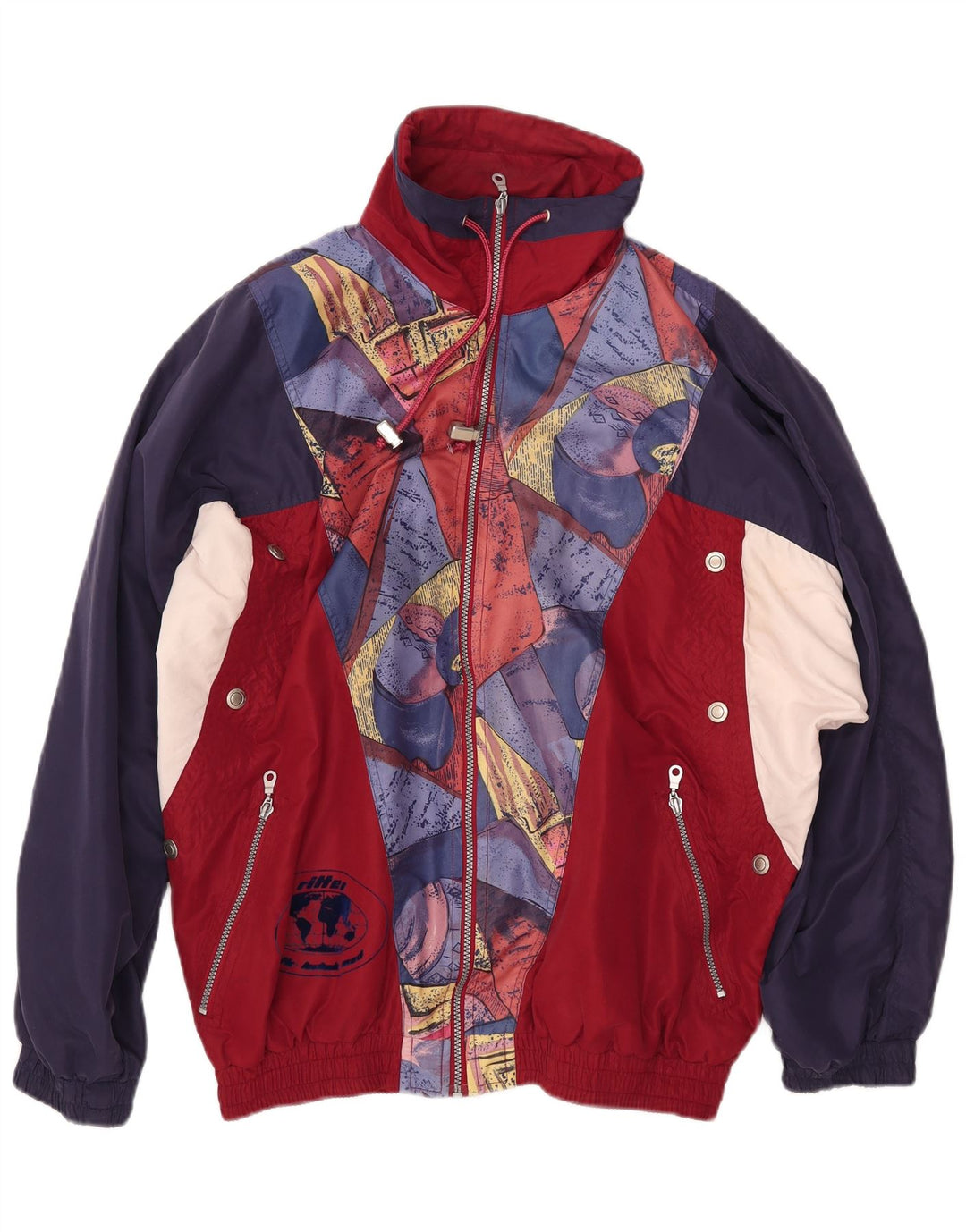 Jachetă de trening grafică pentru bărbați VINTAGE, 2XL, albastru bleumarin, bloc de culoare