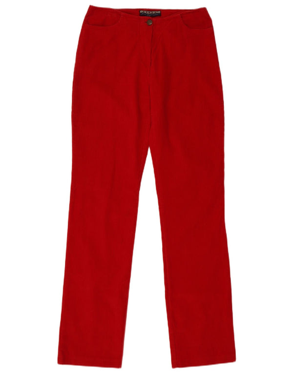Diana Pantaloni drepti din velur pentru femei US 2 XS W26 L32 Bumbac roșu