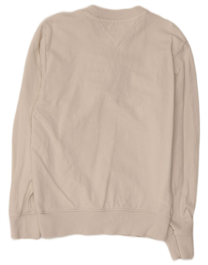 TOMMY HILFIGER Pulover cu grafic pentru damă, UK 6 XS, bumbac alb