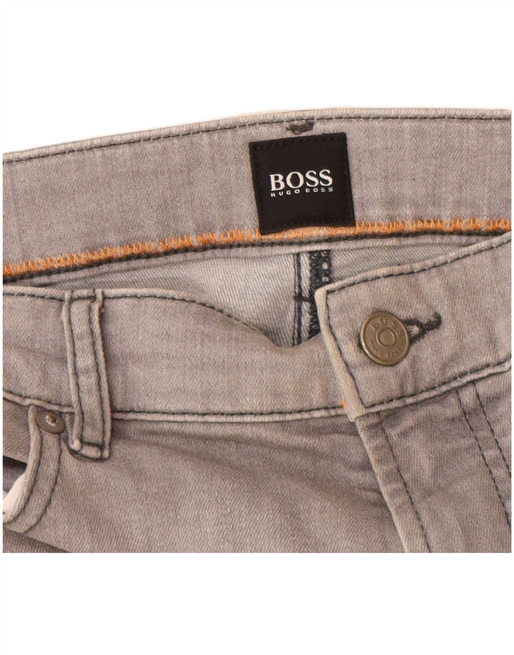 Blugi drepti pentru bărbați Hugo Boss W36 L30 bumbac gri