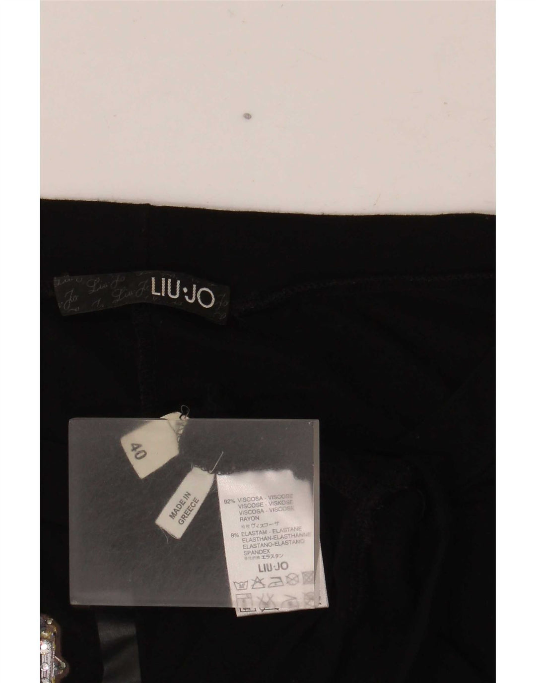 Top cu grafic Liu Jo pentru femei cu mâneci 3/4 IT 40 mic, negru, viscoză