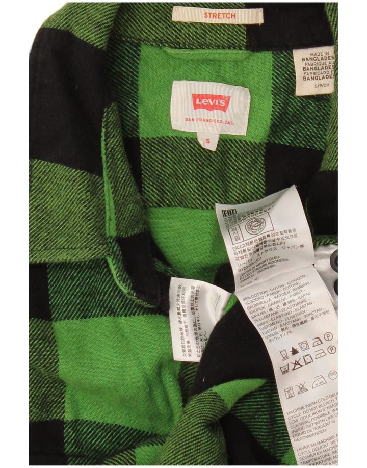 Cămașă de flanel pentru bărbați Levi's, bumbac cu carouri mici, verde