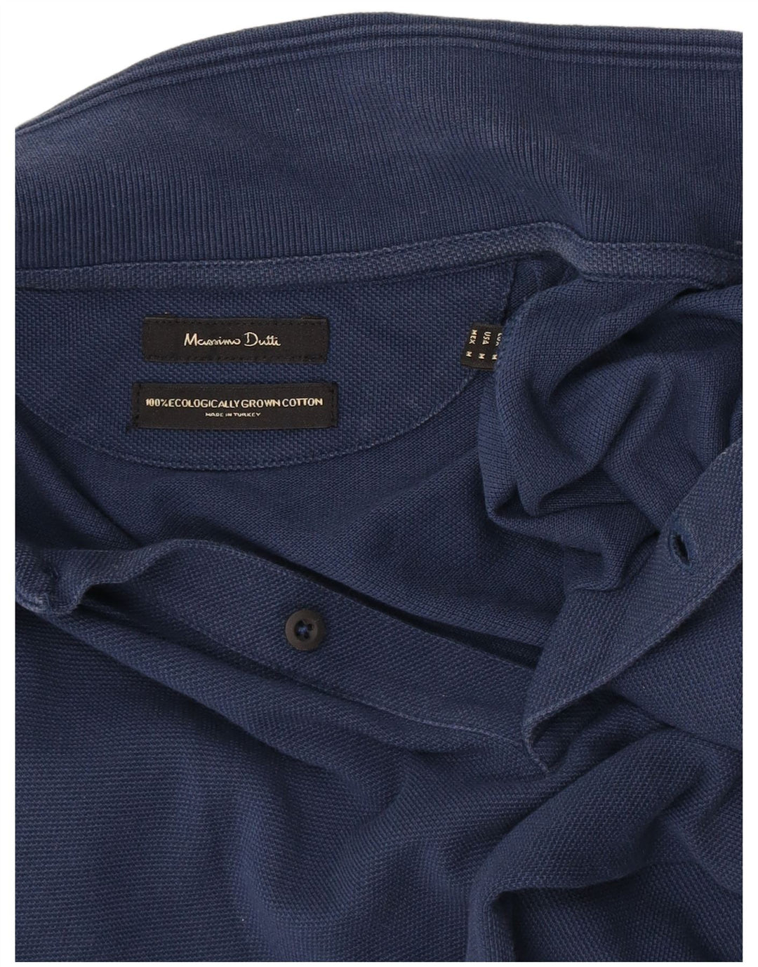 Tricou polo Massimo Dutti pentru bărbați, bumbac, albastru bleumarin mediu