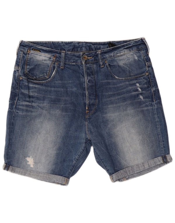 G-STAR Pantaloni scurți din denim pentru bărbați W34, mare, albastru, bumbac