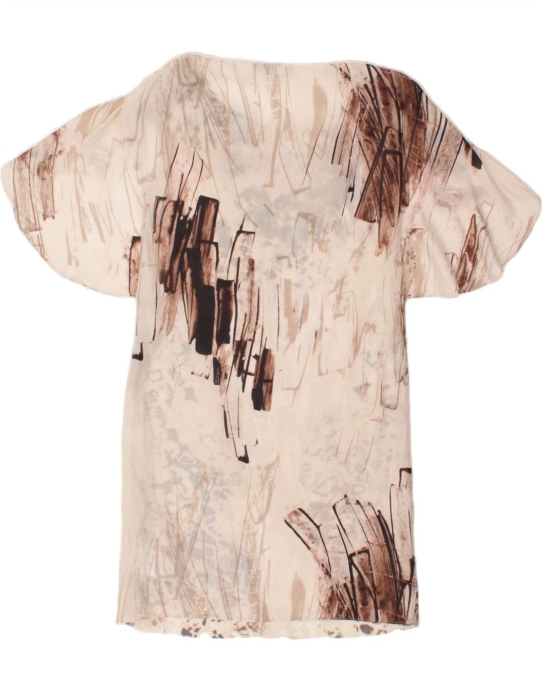 LIU JO Womens Abstract Pattern See Through Shift Dress UK 12 Medium Beige Vintage Liu Jo and Second-Hand Liu Jo from Messina Hembry 