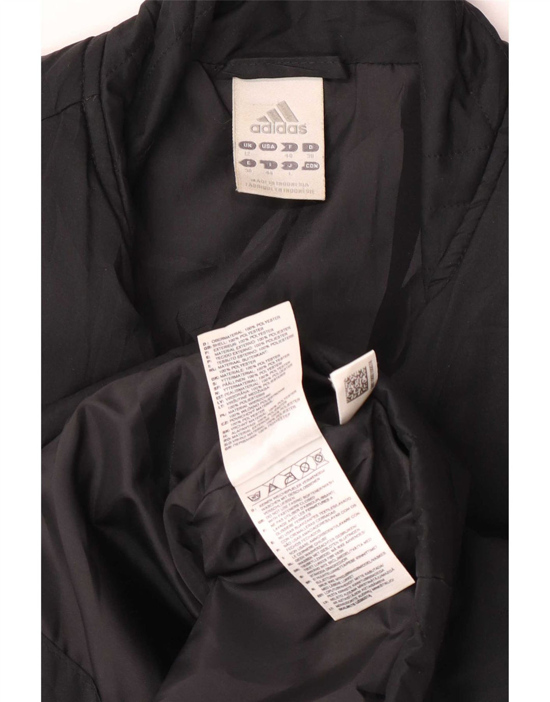 Gilet căptușit pentru femei Adidas UK 12 Medium Black Poliester
