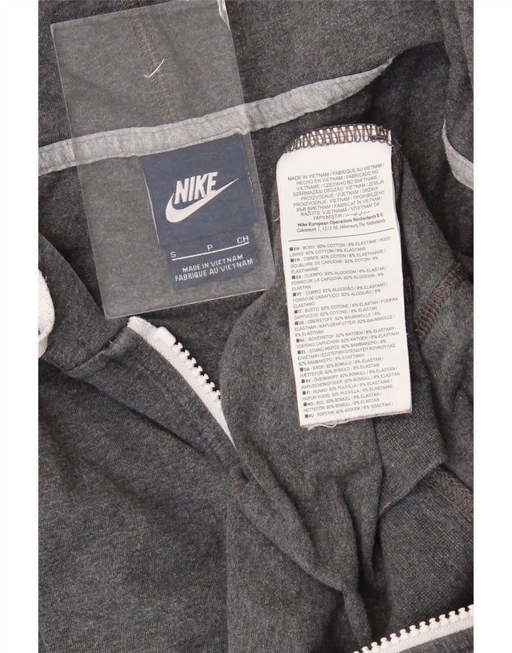 Pulover NIKE pentru femei, cu fermoar, UK 10, bumbac gri mic
