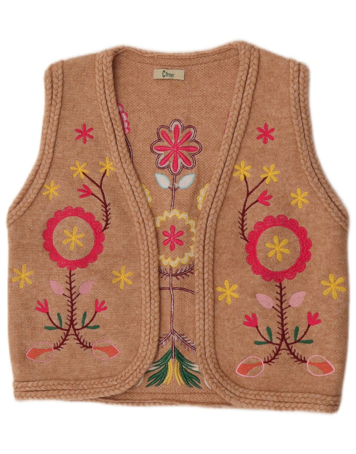 Pulover cardigan deschis pentru femei Corner UK 12 Medium Bej Floral