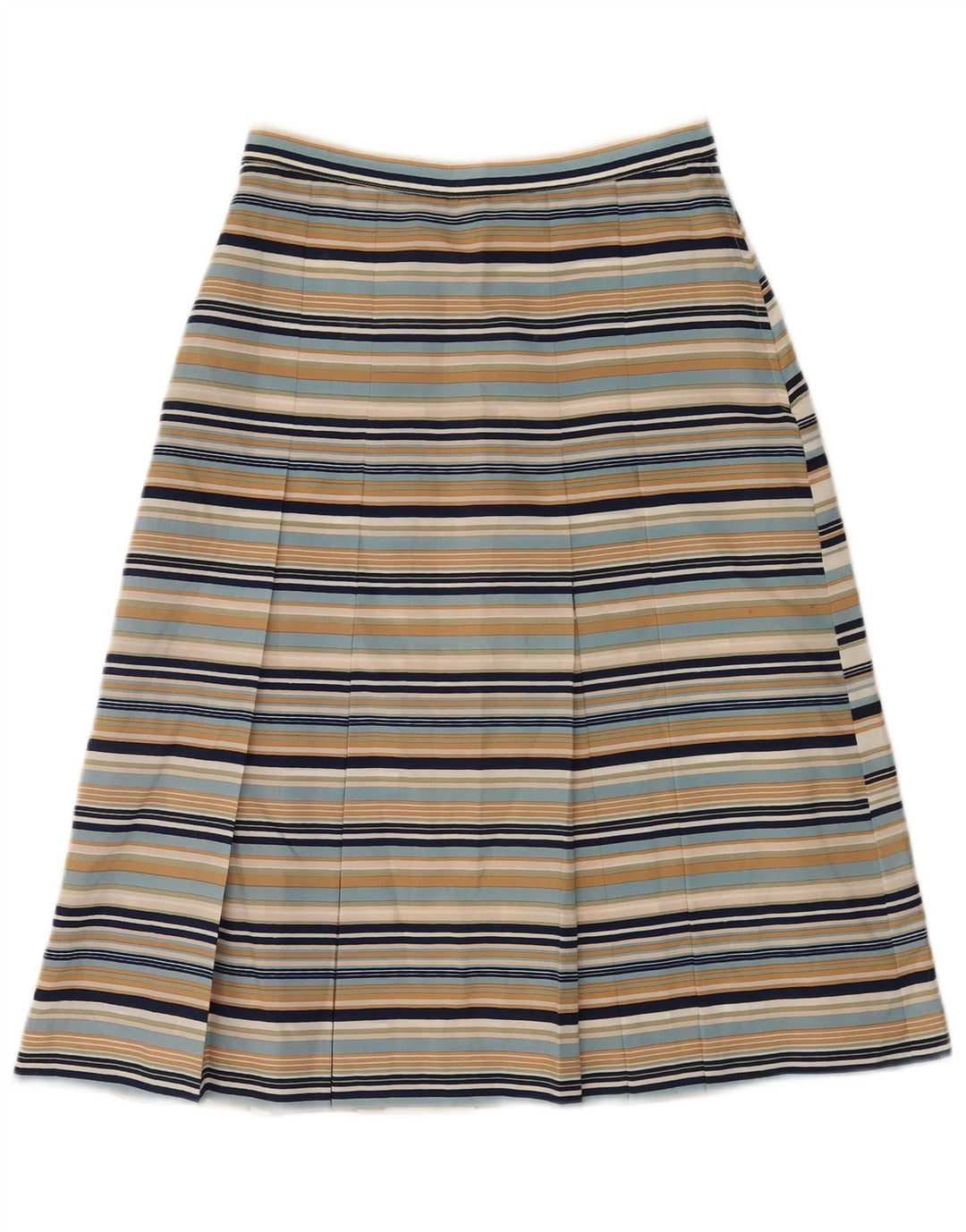 Fusta Plisată Vintage Femei IT 42 Medium W26 Multicolore Dungi