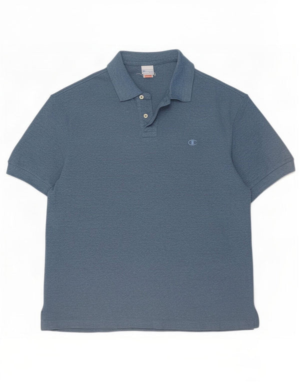 Champion Mens Polo Shirt XL Blue Cotton