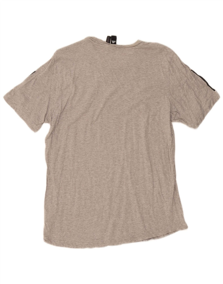 Tricou grafic pentru bărbați Adidas Top, bumbac, gri mediu