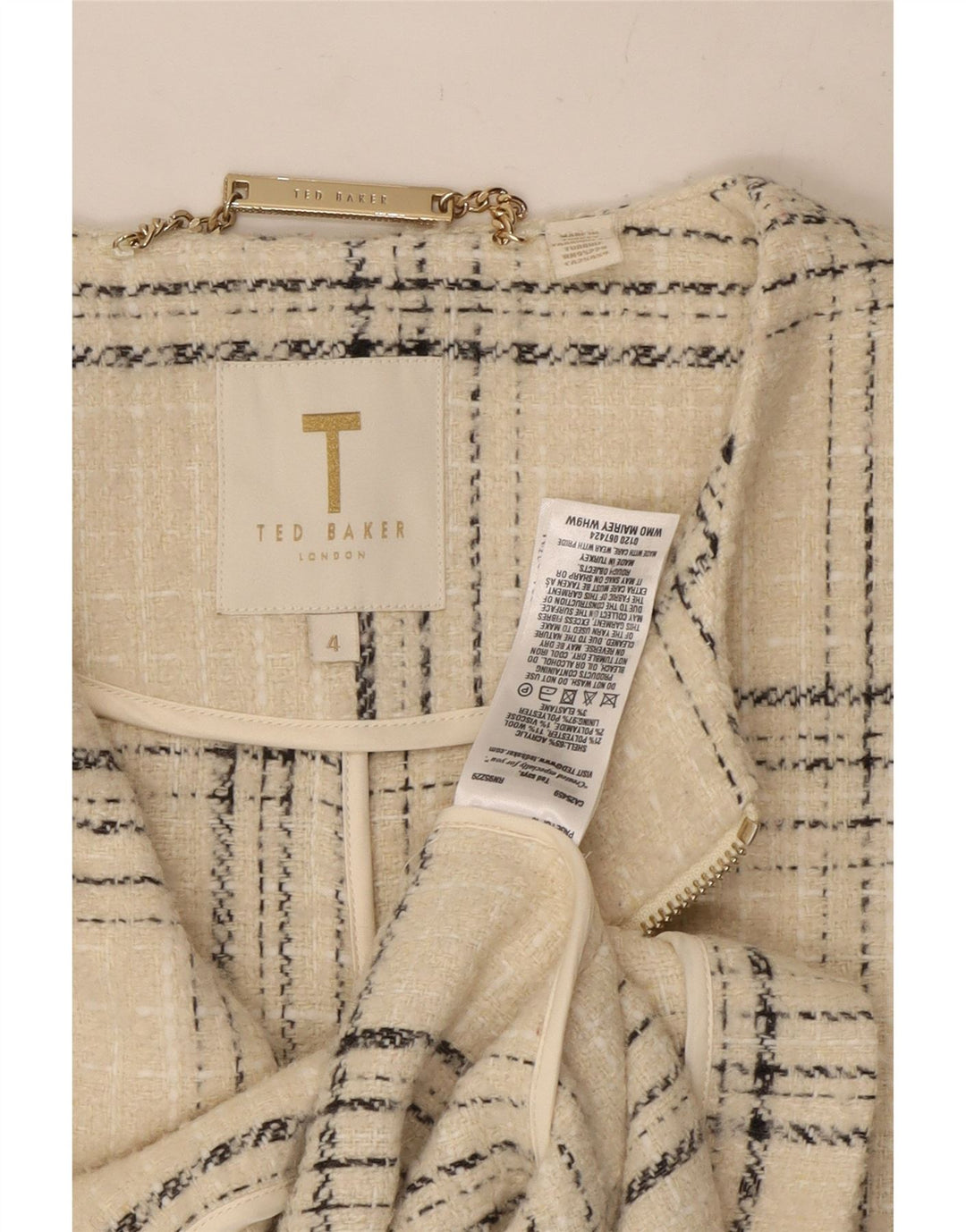 Palton pentru femei Ted Baker Mărimea 4, mare, cu carouri acrilice
