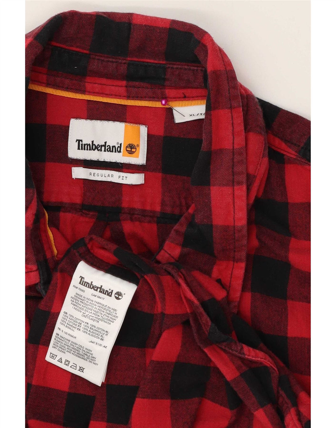 Cămașă de flanel pentru bărbați Timberland, XL, roșu, din bumbac