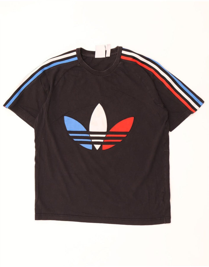Tricou grafic Adidas pentru bărbați Top mediu negru bumbac