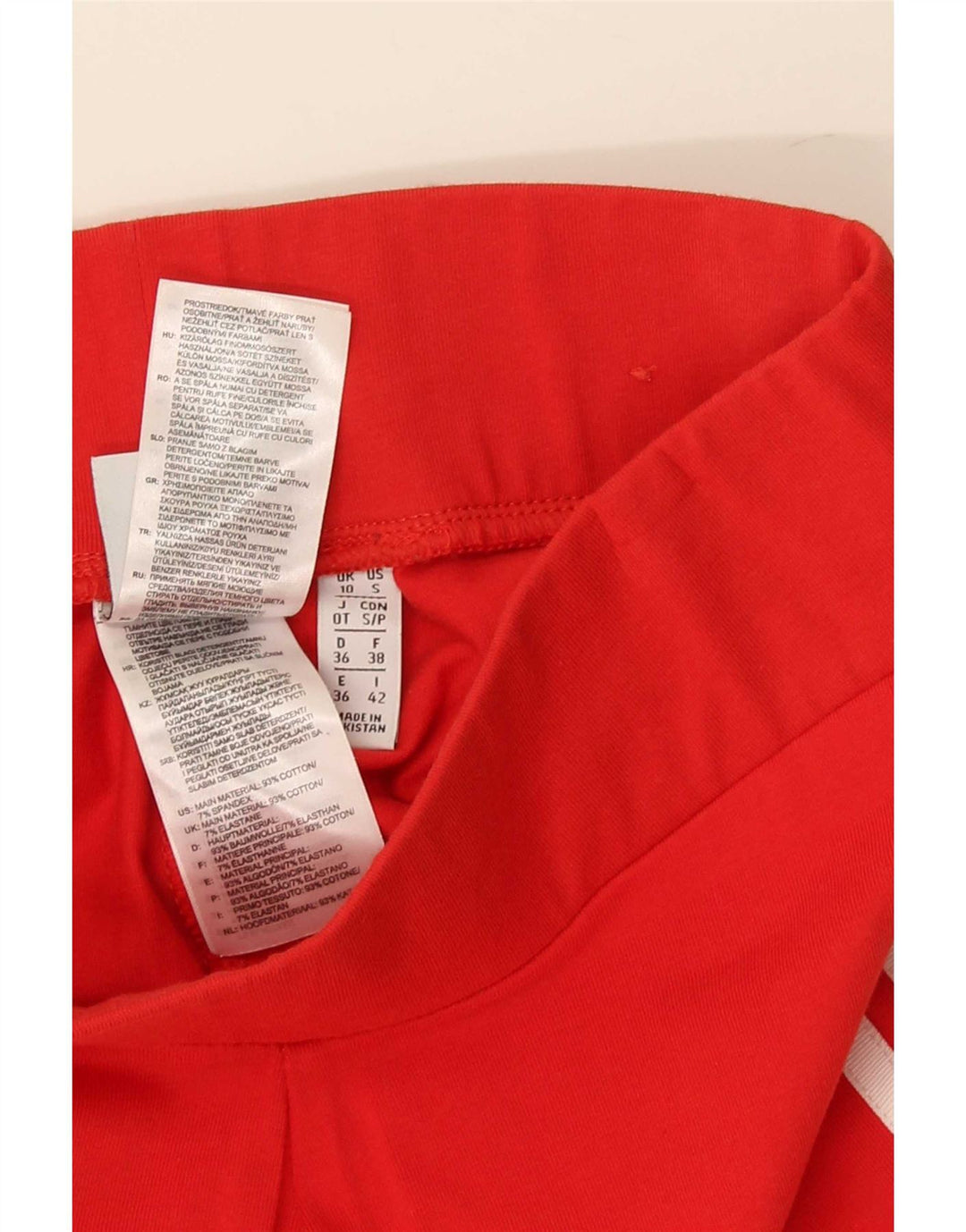 Leggings pentru femei Adidas UK 10 mic, roșu, bumbac