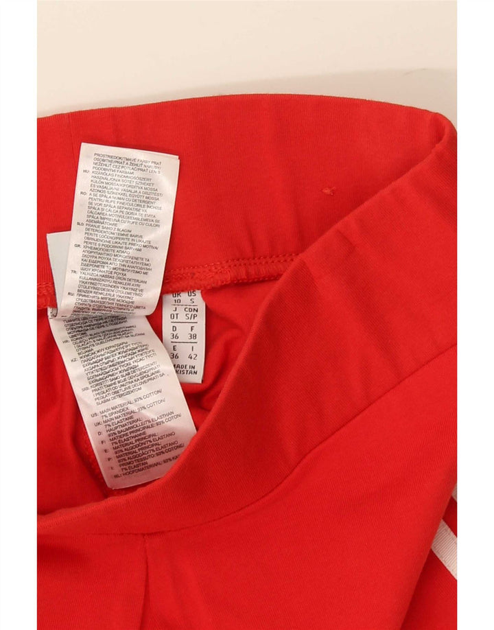 Leggings pentru femei Adidas UK 10 mic, roșu, bumbac
