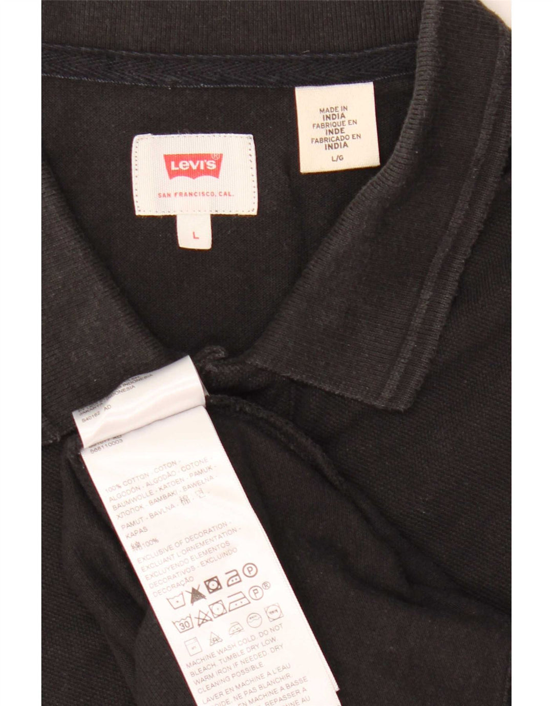 Tricou polo pentru bărbați Levi's, mare, negru, bumbac