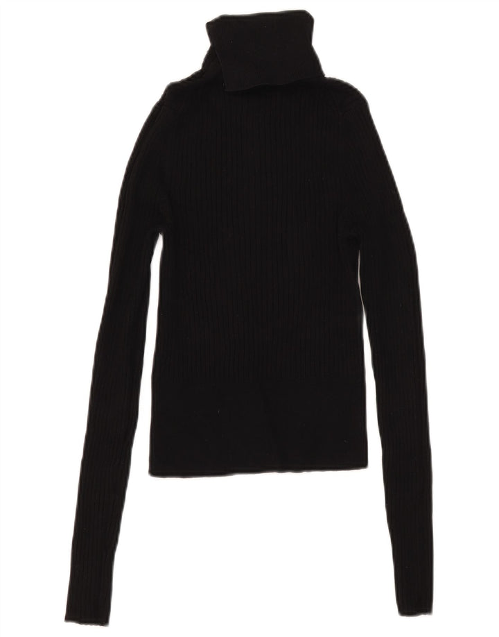 Crop Top pentru femei Zara cu mânecă lungă UK 8 mic, negru, viscoză