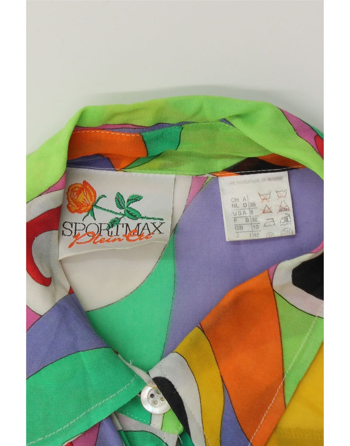Bluză de cămașă supradimensionată pentru femei Sportmax UK 10 Mic cachetă multicoloră