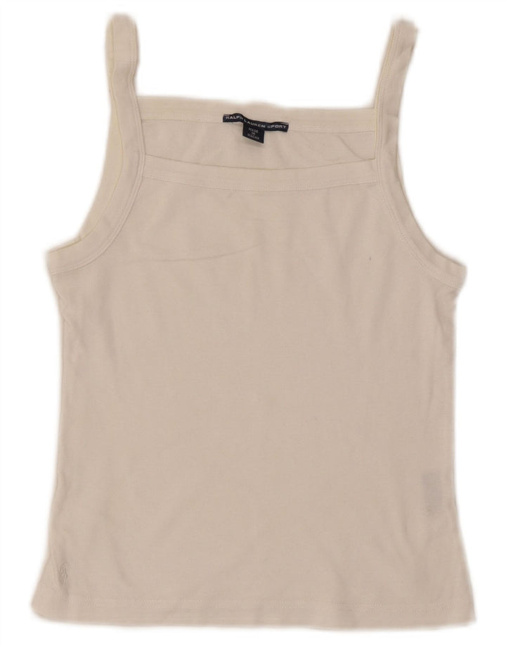Cami Top pentru femei Ralph Lauren UK 12 Medium White Bumbac