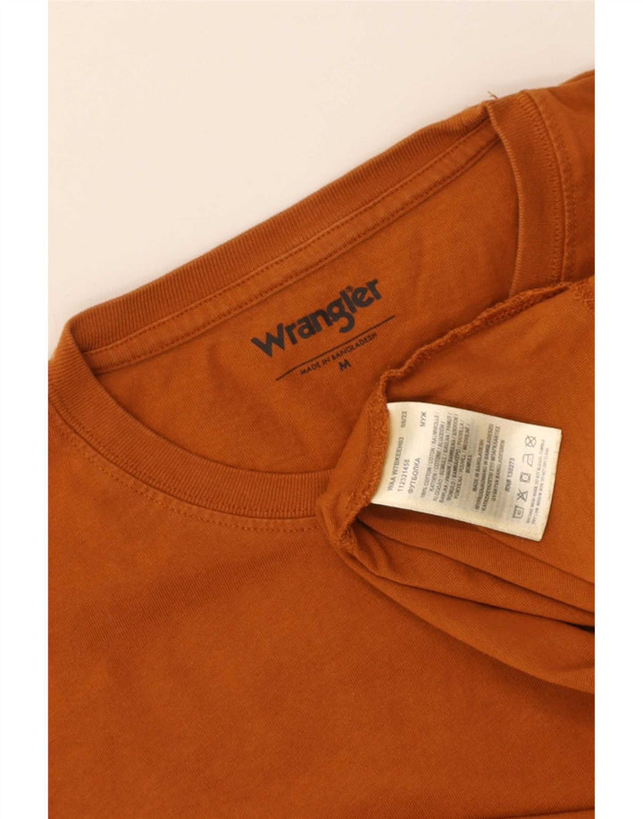 Top pentru bărbați Wrangler cu mânecă lungă din bumbac maro mediu