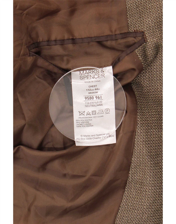 Jachetă pentru bărbați Marks & Spencer cu 2 nasturi, UK 44 XL, maro, poliester