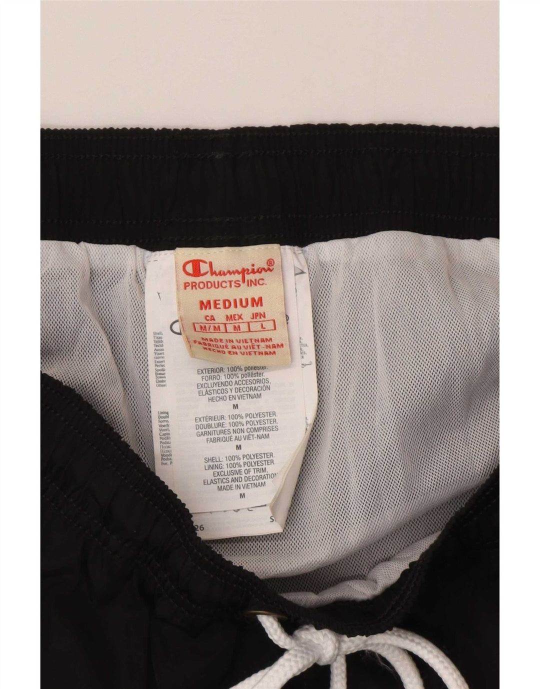 Pantaloni scurți de înot Champion pentru bărbați, poliester mediu negru