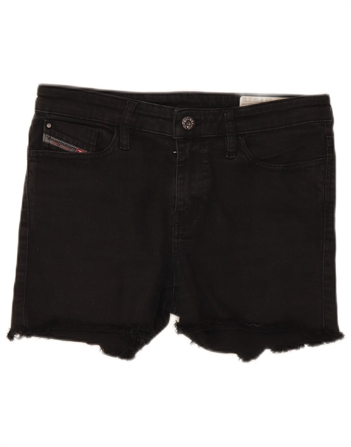 Pantaloni scurți din denim Skinzee pentru femei Diesel W28, bumbac mediu negru