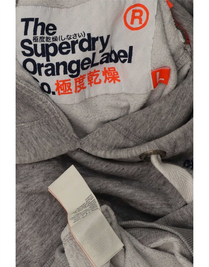 Pulover cu glugă Superdry pentru bărbați, mare, gri bumbac cu pete