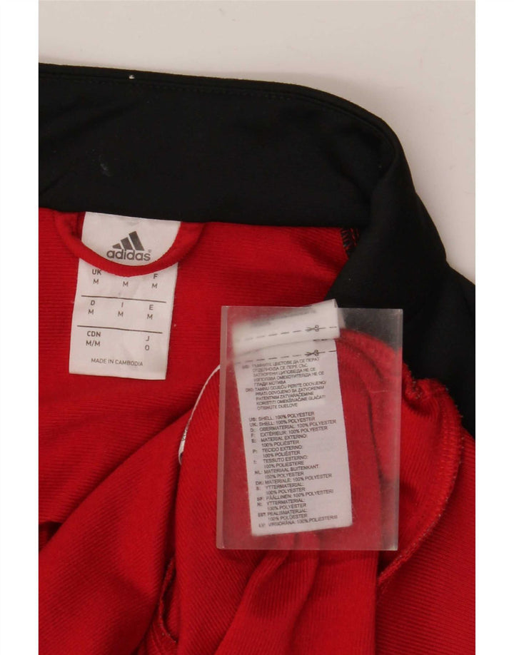 Jachetă de trening pentru bărbați Adidas, roșu mediu, poliester color bloc
