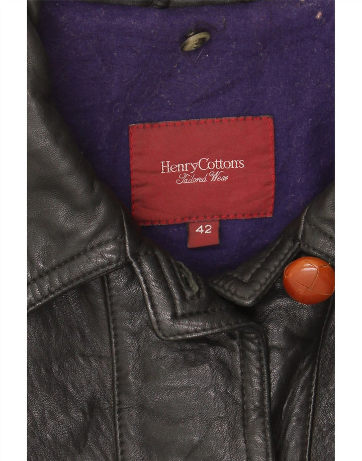 Jachetă de piele supradimensionată pentru femei Henry Cottons IT 42 Medium Black Leather