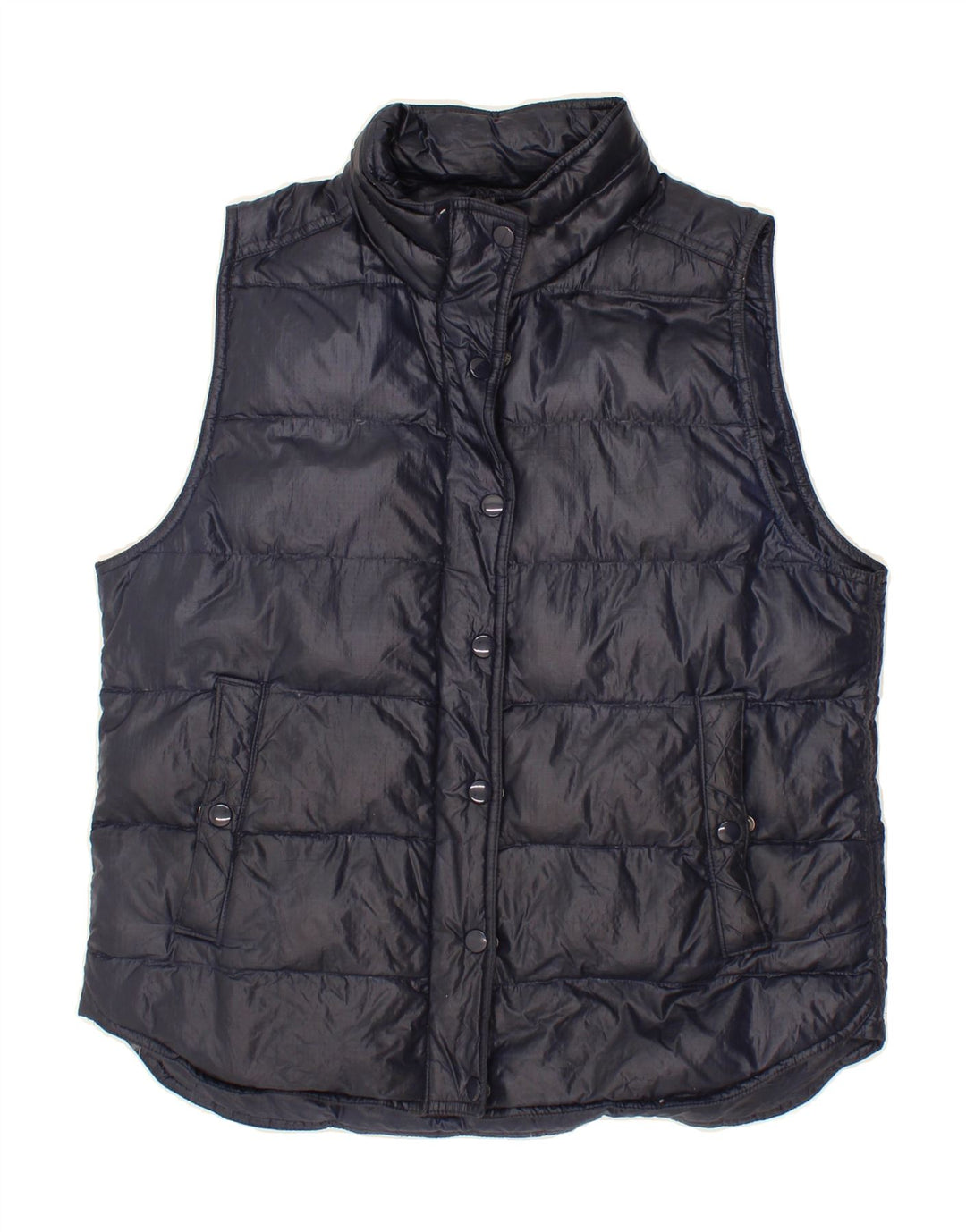 J. CREW Womens Padded Gilet UK 14 Medium Navy Blue Nylon Vintage J. Crew and Second-Hand J. Crew from Messina Hembry 