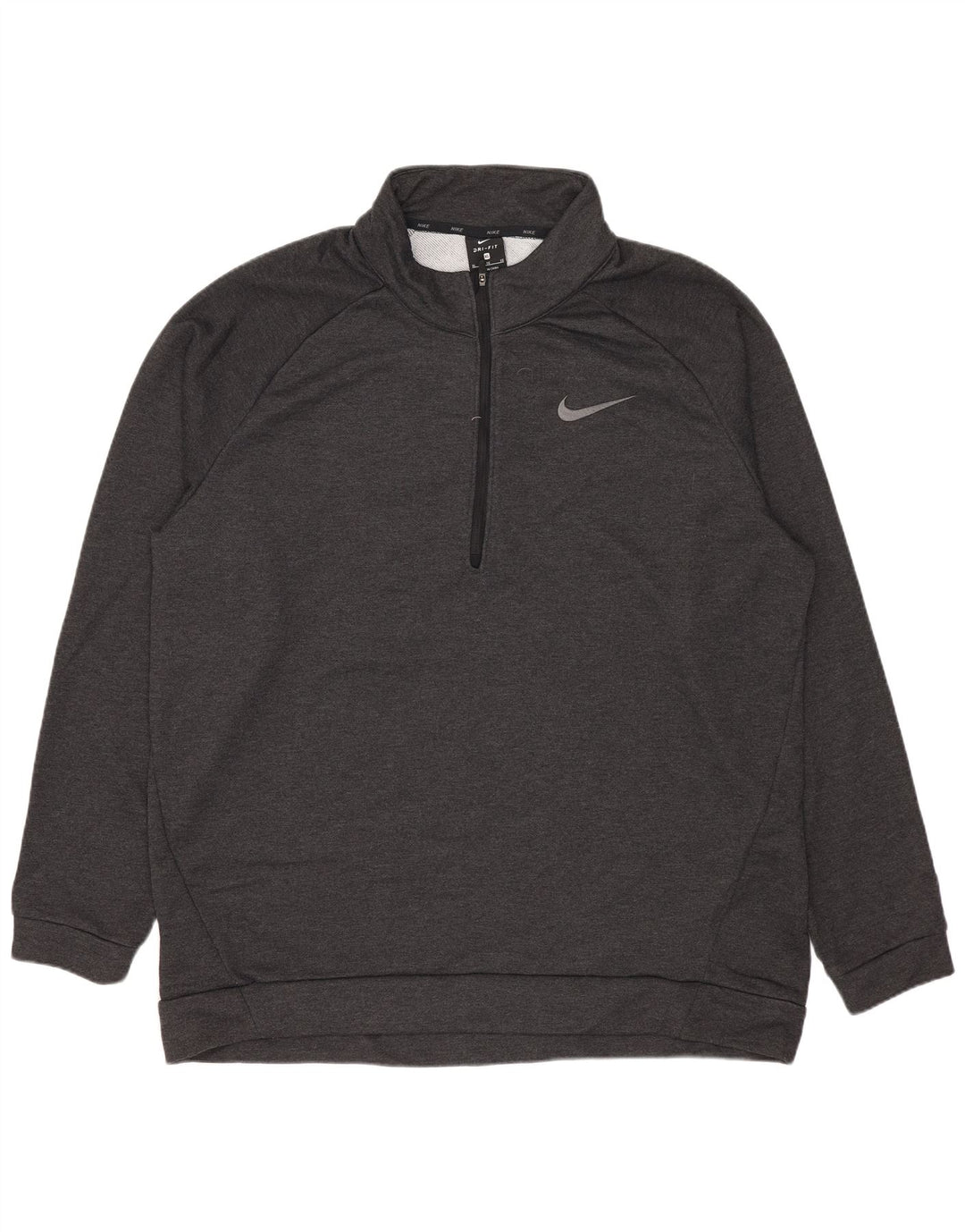 Hanorac pentru bărbați Nike Dri Fit, cu fermoar și gât, XL, poliester gri