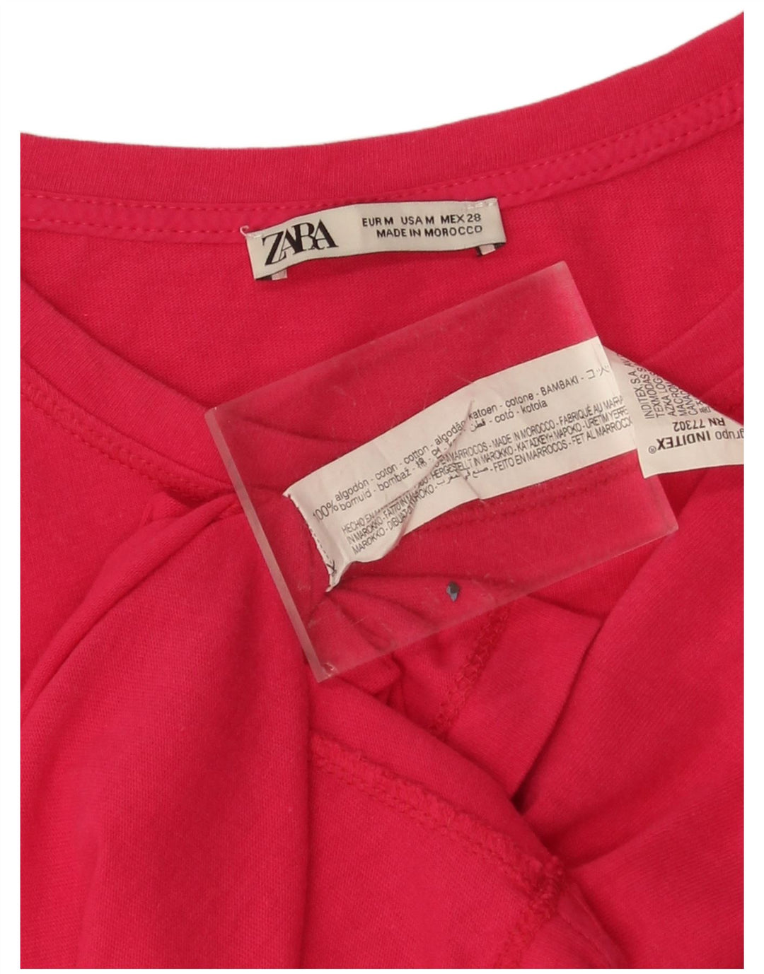 Tricou supradimensionat pentru femei Zara UK 14, bumbac roz mediu