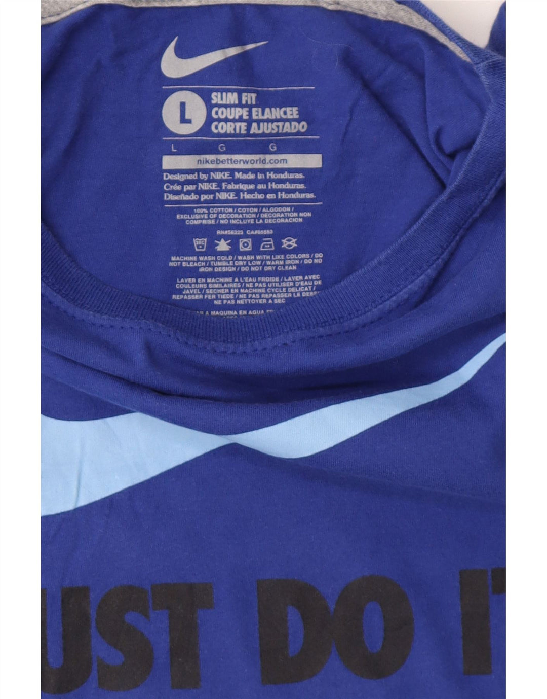 Tricou grafic pentru femei NIKE Slim Fit Top UK 14, mare, albastru, bumbac