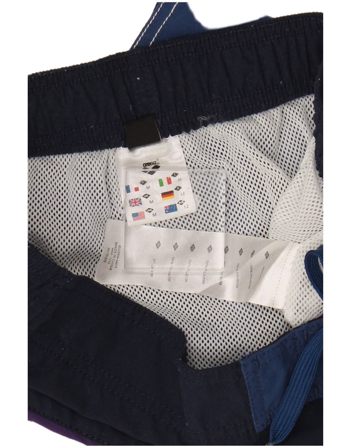 Pantaloni scurți de înot cu grafică Arena pentru bărbați, albastru mediu, poliester color bloc