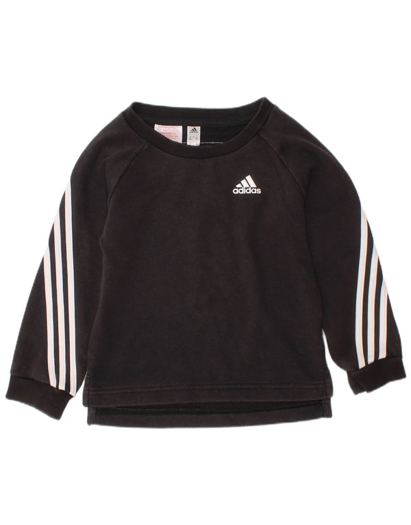 Pulover ADIDAS pentru bebelusi baieti 18-24 luni bumbac negru