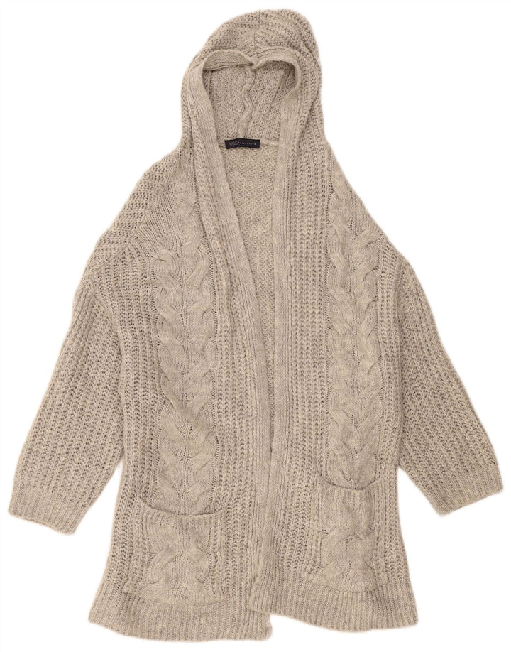 Pulover cardigan deschis cu glugă pentru femei Marks & Spencer UK 14 gri mediu