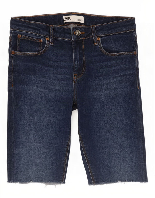 Pantaloni scurți din denim pentru femei Zara EU 38 Small W28 Bleumarin